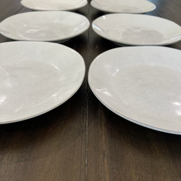 Set of 8 Crate And Barrel Marin White Dinner Plates 10 1/2" Made In Portugal - Picture 9 of 10